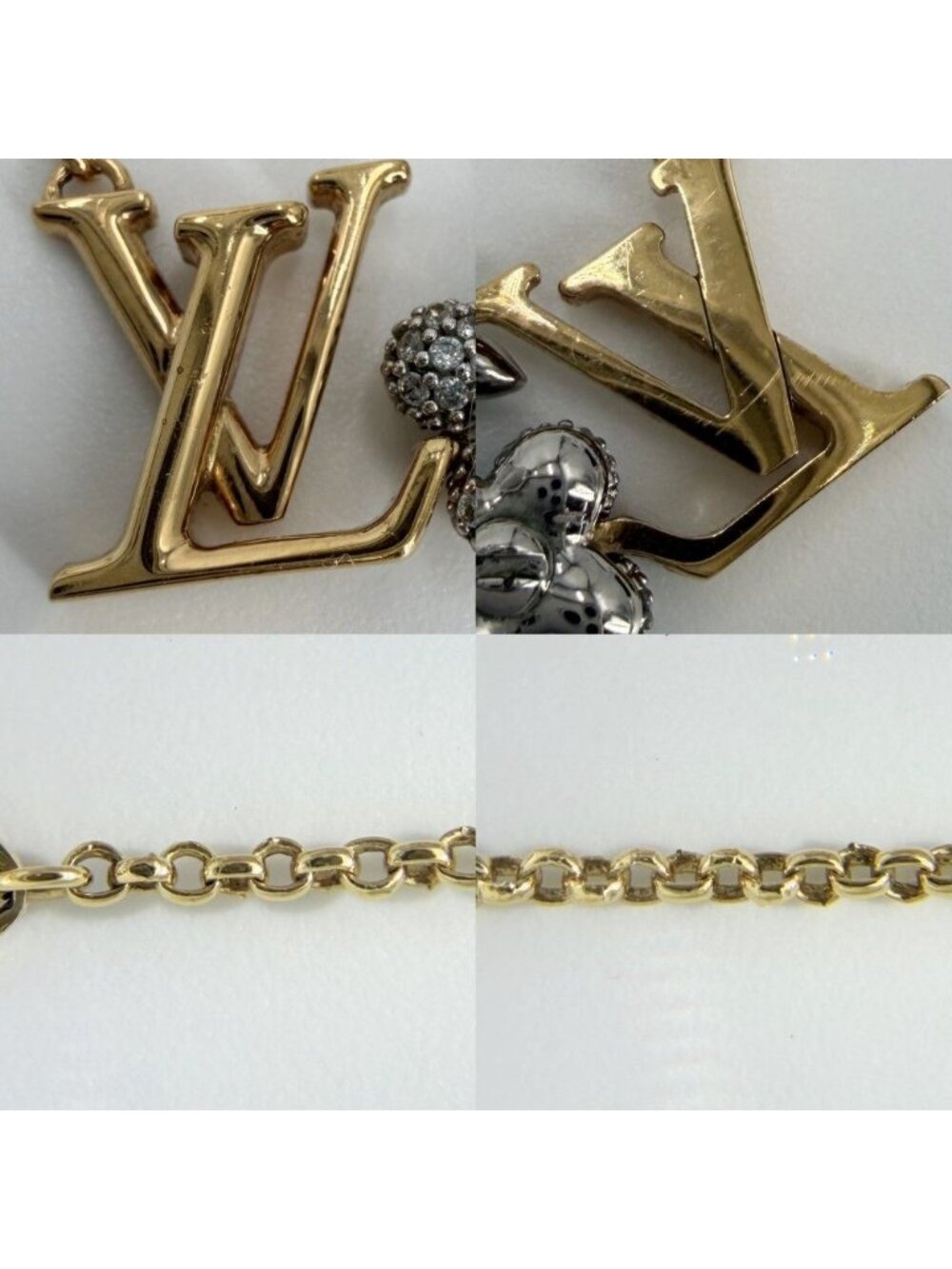Louis Vuitton Necklace LV Glam Pandant Pendant with Adjustable Star Gold Silver - Picture 6 of 8